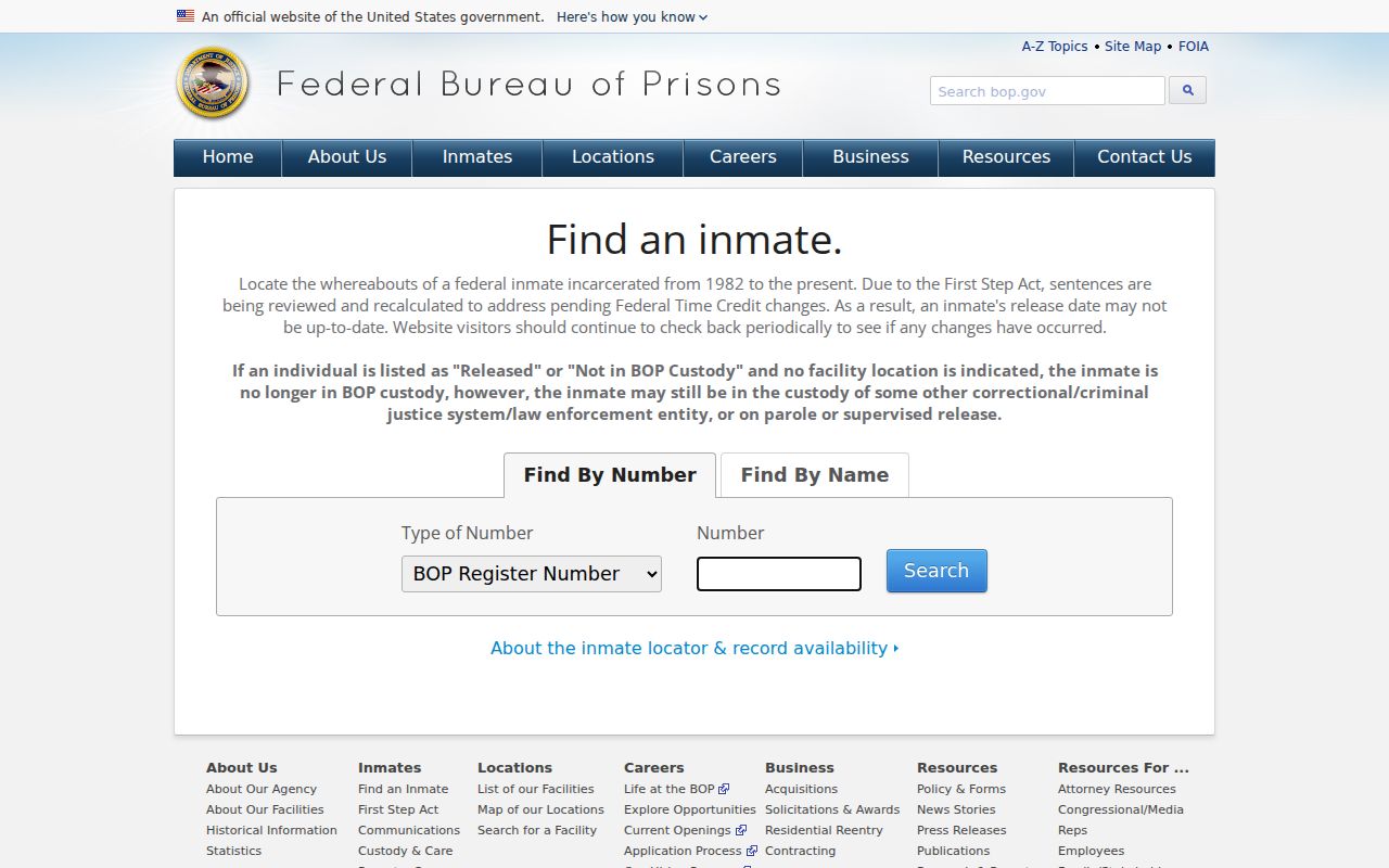 Federal inmate locator distinction in a Polk County arrest lookup