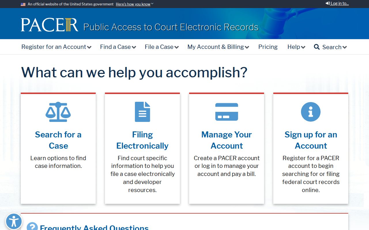 PACER federal court distinction from Polk County criminal case files