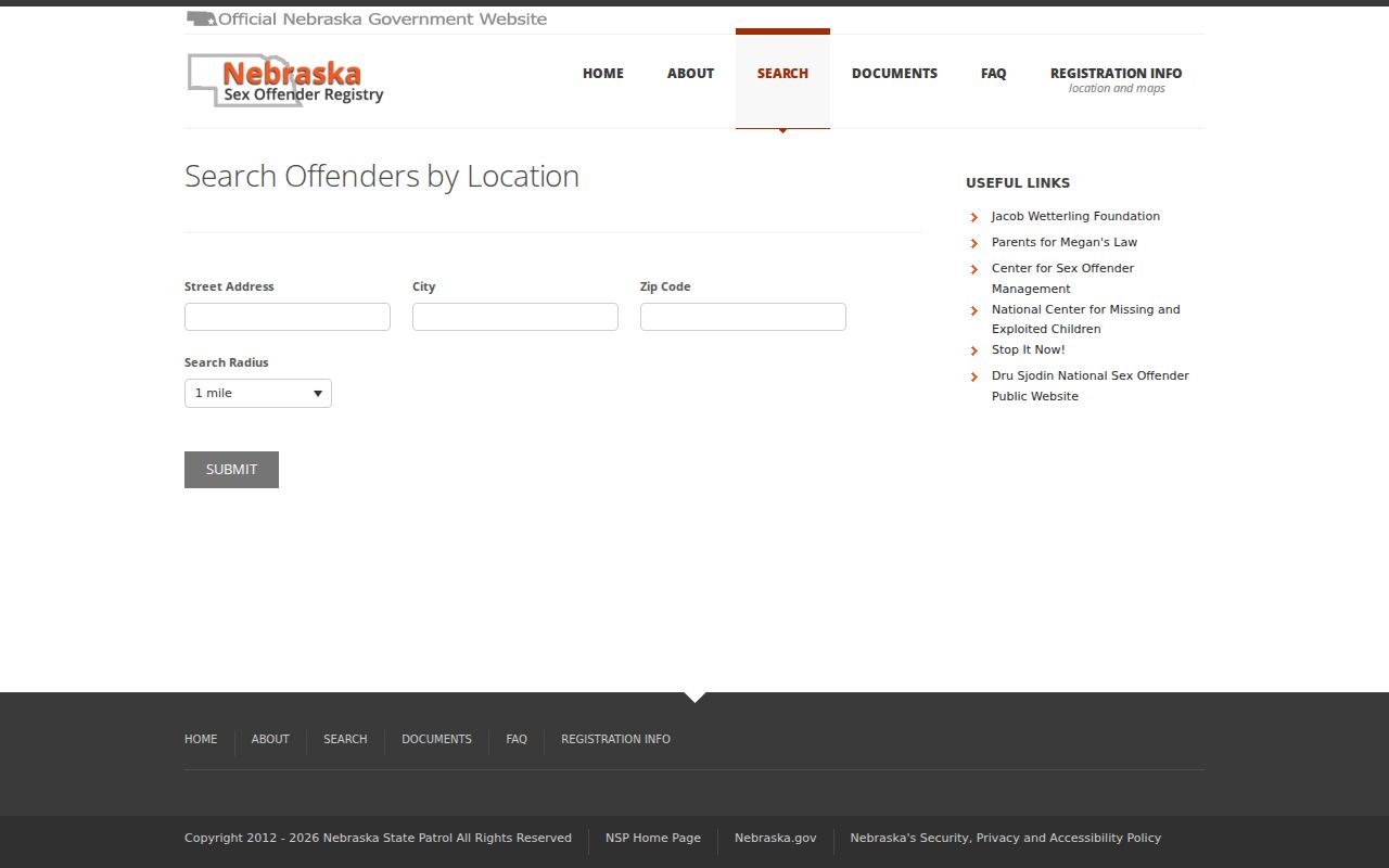 Polk County sex offender address radius search fields